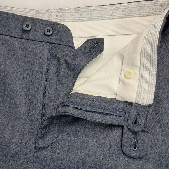 Zanella Todd Super 120s Vitale Barberis Wool Italy Size 36 Blue Dress Pants Mens - Picture 6 of 16